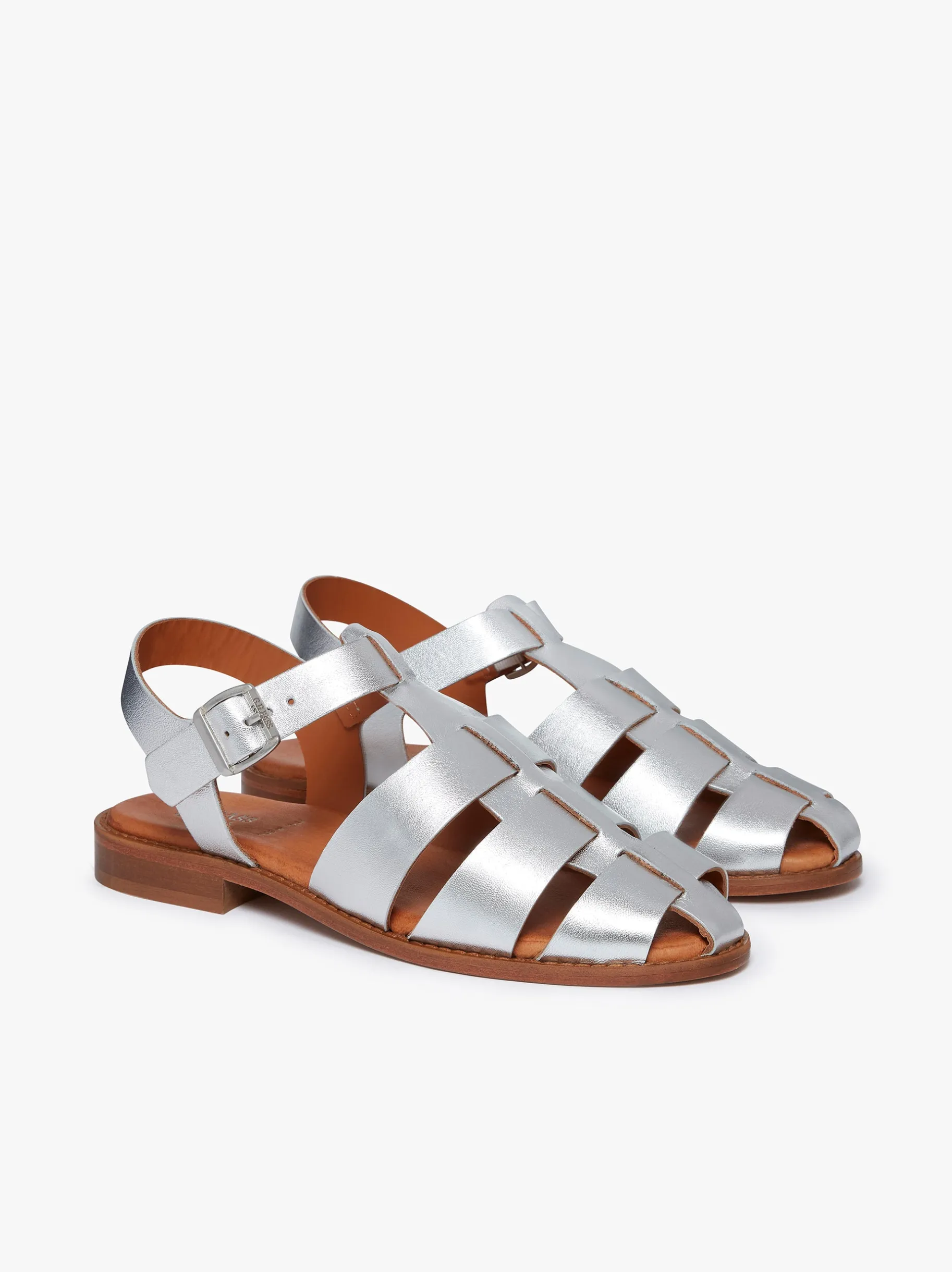 Discount Amelia Fisherman Sandal Metallic Leather Women Sandals