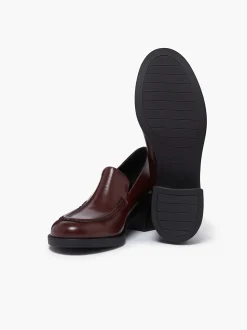 Discount Anna Venetian Loafer Heels Leather Women Venetian Loafers