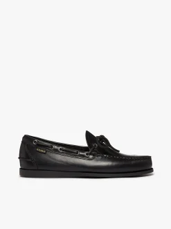 Clearance Camp Moc Decker Shoes Black Pull up leather Boat Shoes