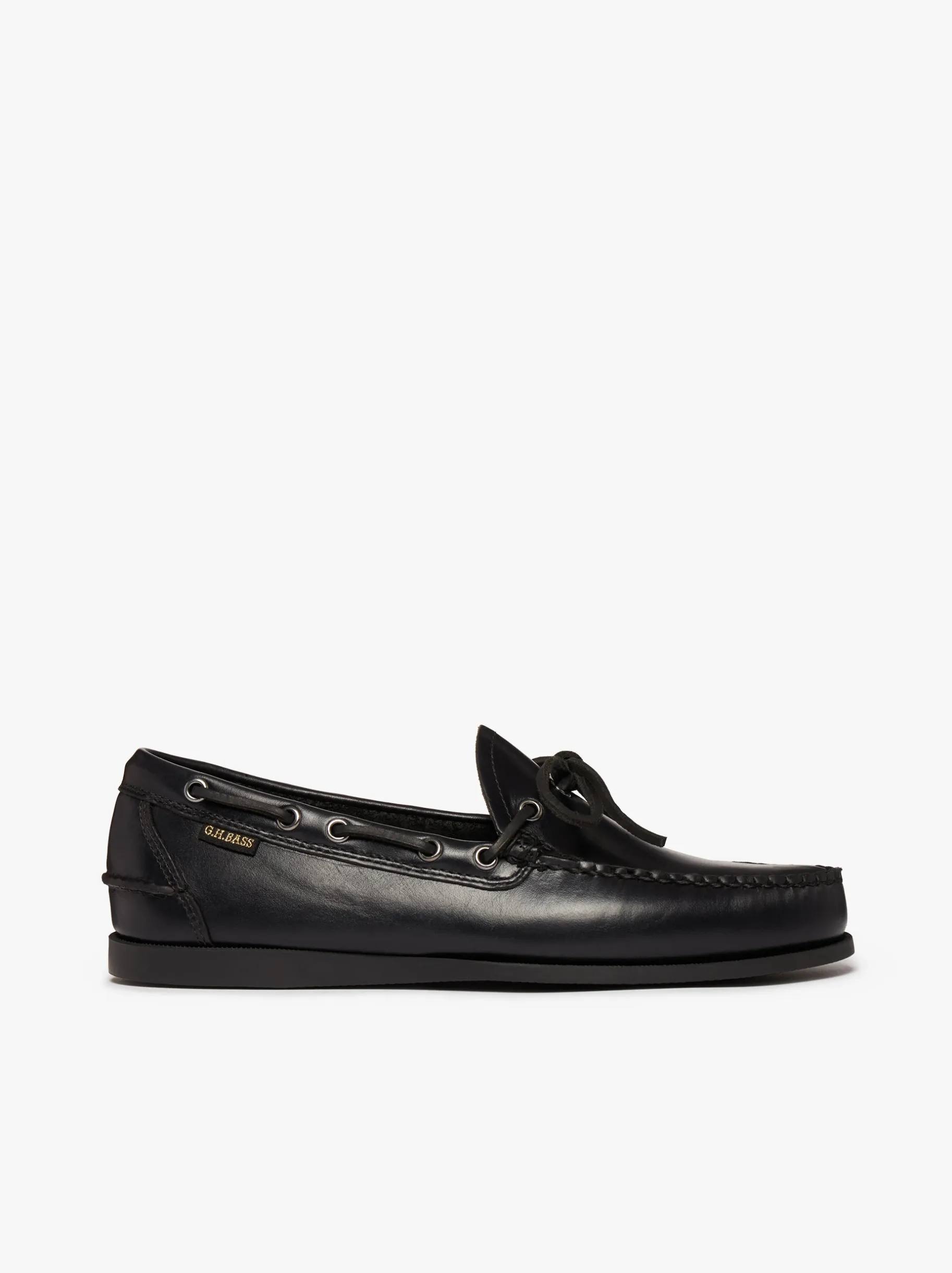 Clearance Camp Moc Decker Shoes Black Pull up leather Boat Shoes