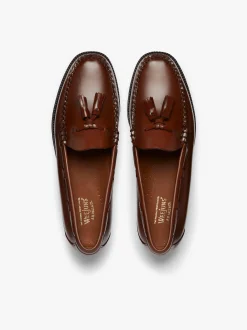 Sale Easy Weejuns Larkin Tassel Loafers Brown Leather Tassel Loafers