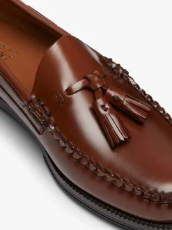Sale Easy Weejuns Larkin Tassel Loafers Brown Leather Tassel Loafers