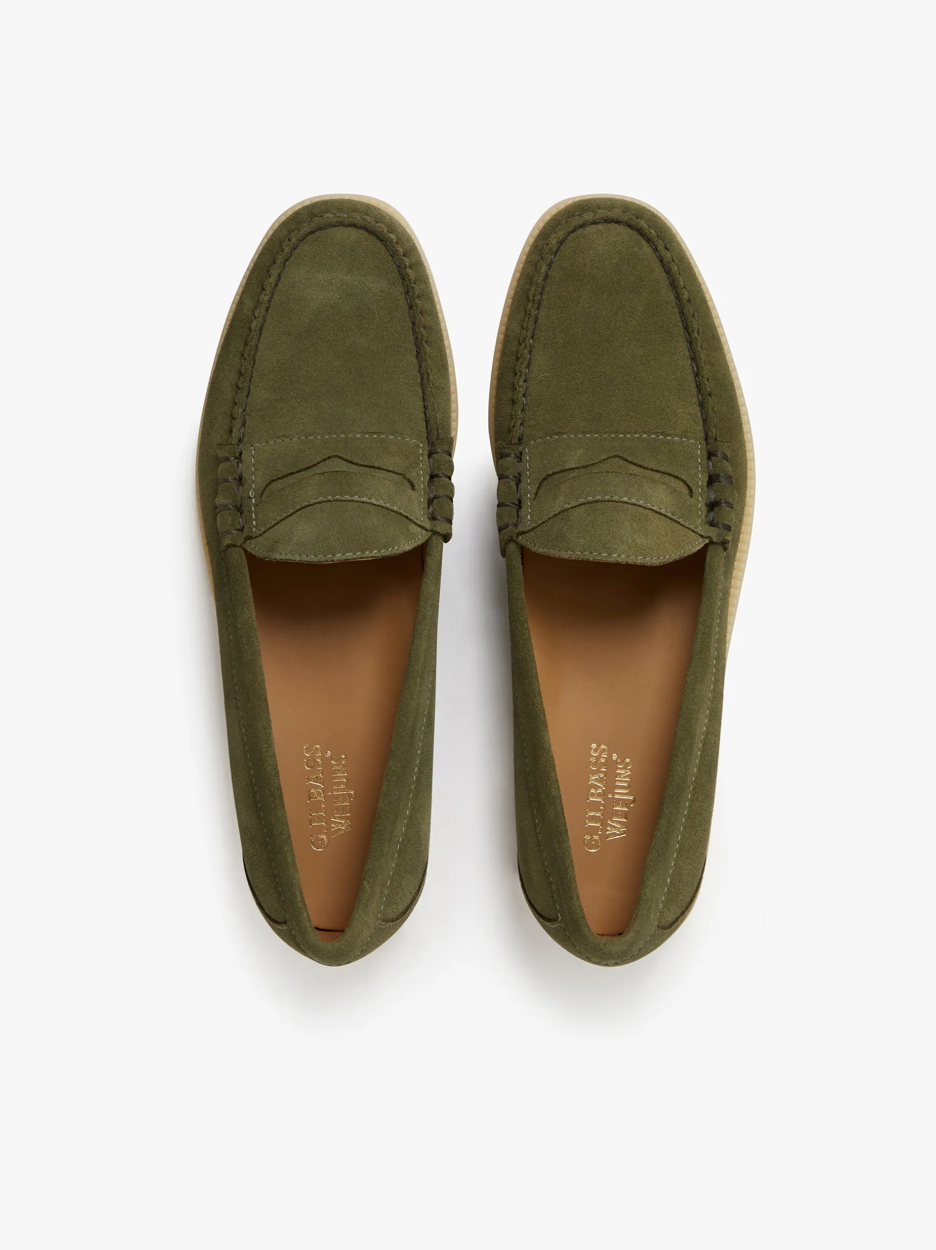 Outlet Easy Weejuns Larson Penny Loafers Light Suede Penny Loafers