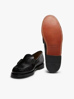 Discount x Maharishi Larson Penny Loafers Black Embossed Leather Penny Loafers