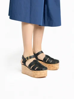 Discount Helena Platform Sandals Leather Women Sandals