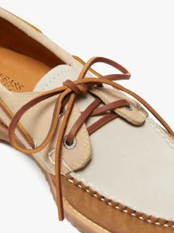 Outlet Mini Lug Hampton Tan and Oiled Suede Boat Shoes