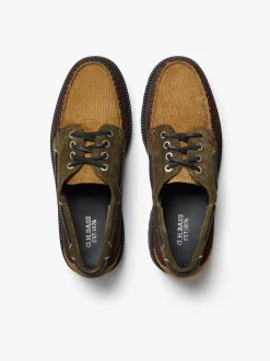 Discount Ranger Camp Moc Dark Brown and Tan Corduroy Boots & Moccasins