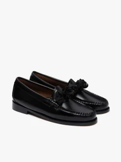 Sale Weejuns Flora Penny Loafers Black Leather Women Penny Loafers