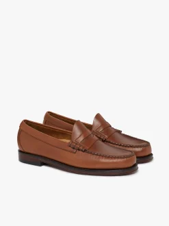 Outlet Weejuns Larson Penny Loafers Tan pull up leather Penny Loafers