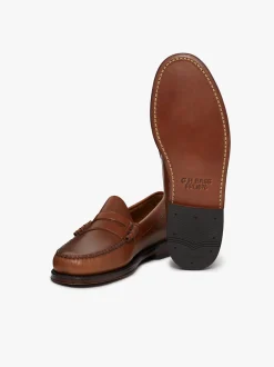 Outlet Weejuns Larson Penny Loafers Tan pull up leather Penny Loafers