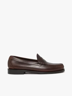 Discount Weejuns Larson Penny Loafers Chocolate Pull Up Leather Penny Loafers