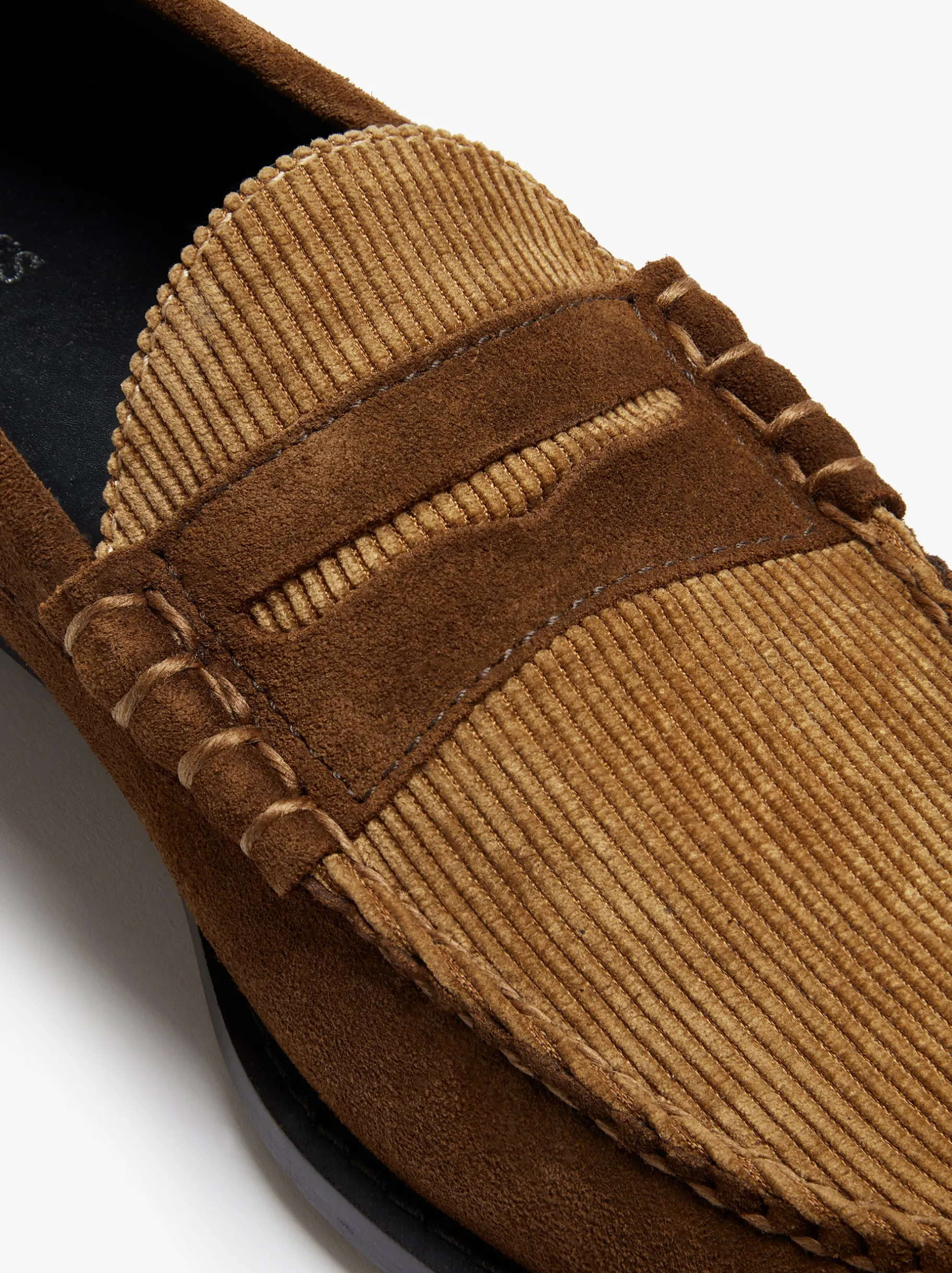 Clearance Weejuns Larson Penny Loafers Dark Brown Suede and Brown Corduroy Penny Loafers