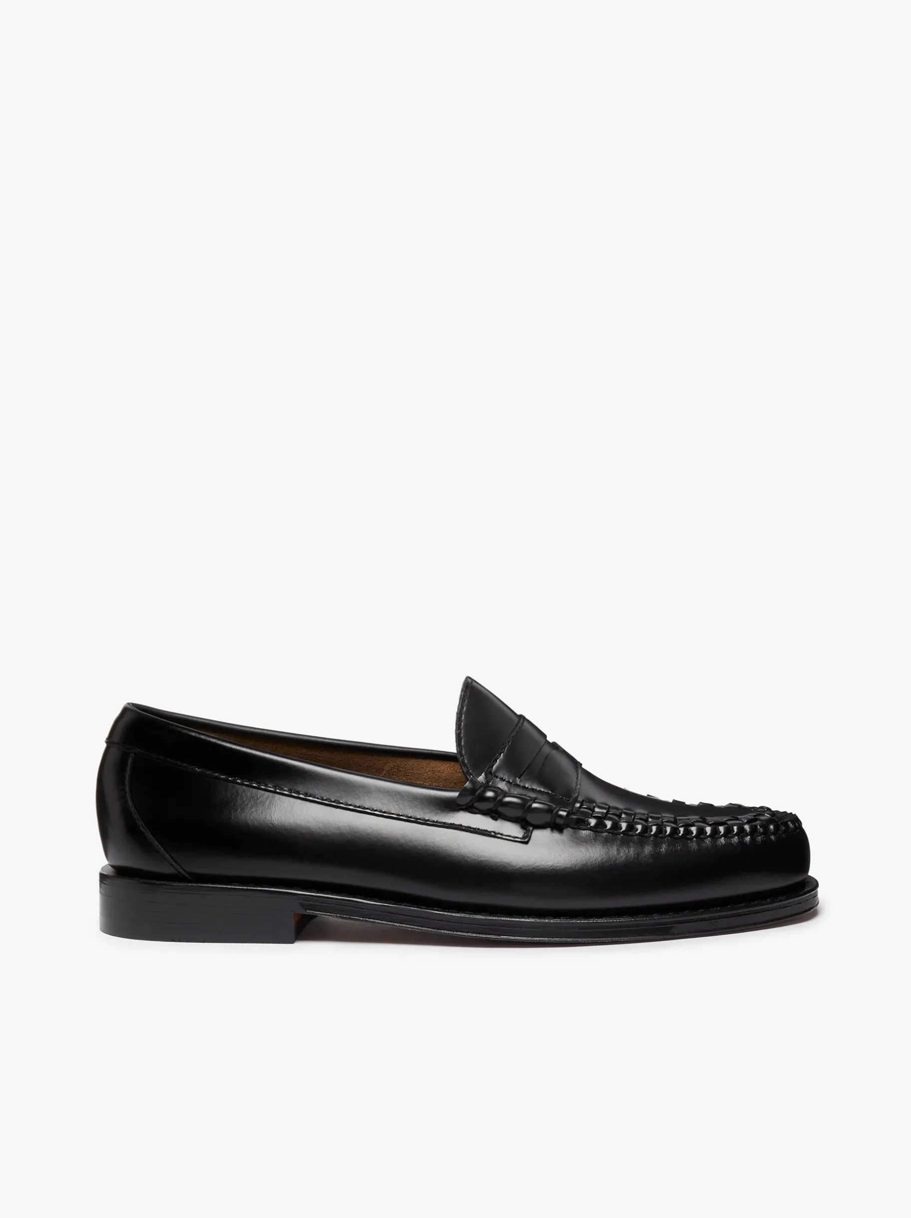 Discount Weejuns Larson Weave Loafers Black Leather Penny Loafers