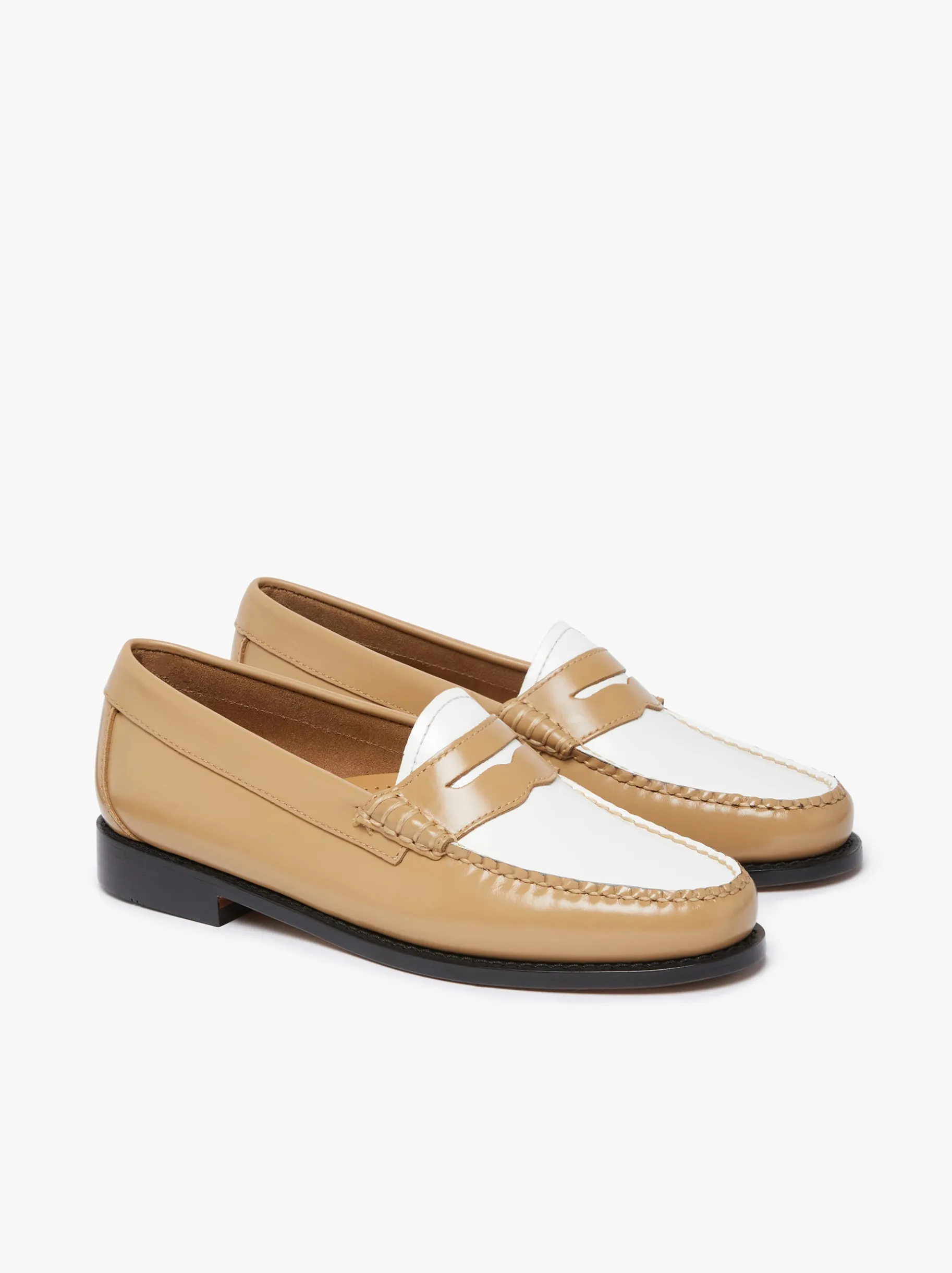 Outlet Weejuns Penny Loafers Beige and white soft leather Women Penny Loafers
