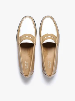 Outlet Weejuns Penny Loafers Beige and white soft leather Women Penny Loafers