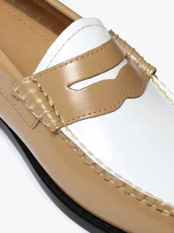 Outlet Weejuns Penny Loafers Beige and white soft leather Women Penny Loafers