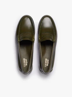Outlet Weejuns Penny Loafers green leather Women Penny Loafers