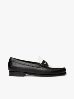 New Weejuns Reigning Champ Larson Penny Loafers Black and white leather Penny Loafers