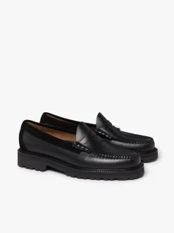 Best Weejuns 90's Larson Penny Loafers Black Leather & Suede Chunky Loafers