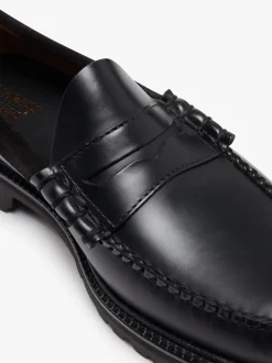 Best Weejuns 90's Larson Penny Loafers Black Leather & Suede Chunky Loafers