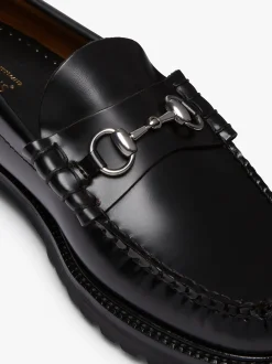 Hot Weejuns 90s Lincoln Horsebit Loafers Black Leather Chunky Loafers