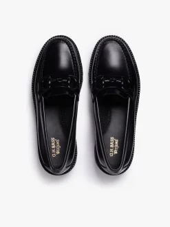 Best Weejuns Super Lug Lianna Super Bit Loafers Black Leather Women Penny Loafers