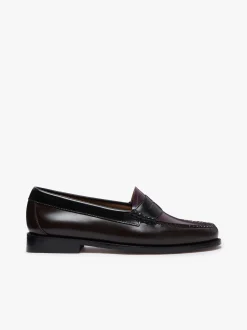 Clearance Weejuns Tricolour Penny Loafers Dark Brown, Black & Plum Leather Women Penny Loafers