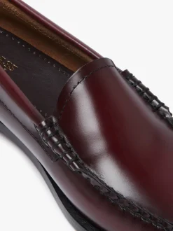 Hot Weejuns Venetian Loafers Wine Leather Women Penny Loafers